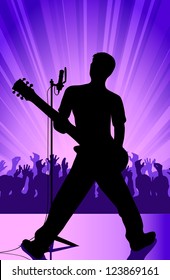 rock musician on a scene
