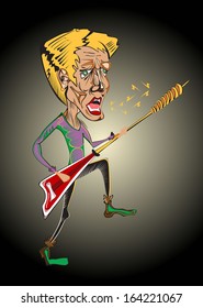 Rock musician playing guitar.