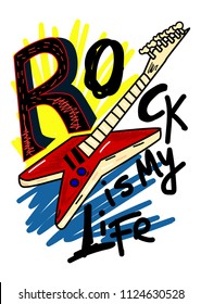 rock is my life,t-shirt design