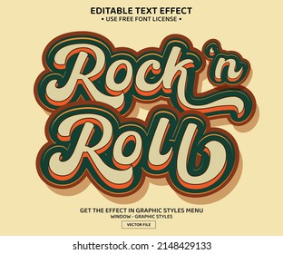 Rock n roll 3D editable text effect template