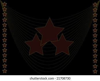 Rock n roll black grunge background with faint stars and elements