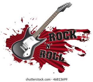 rock n roll black guitar