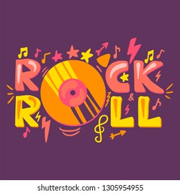 Rock N Roll cartoon poster template