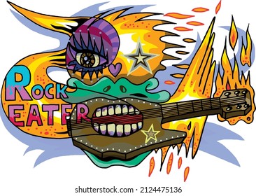 Rock N roll flaming figure
