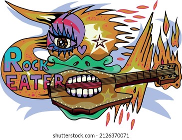 Rock N roll flaming figure