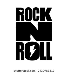 ROCK N' ROLL, Graphic design print t-shirts fashion, illustration, vector, posters, cards, stickers, mug