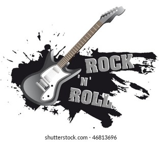 rock n roll grey guitar