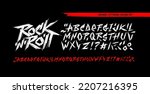 Rock n roll grunge style type font - editable vector template. Set of Rock