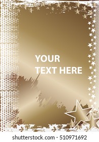 Rock n Roll grunge vector star background with space for text - gold