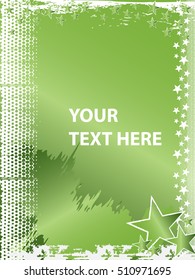 Rock n Roll grunge vector star background with space for text - light green