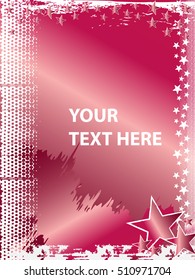 Rock n Roll grunge vector star background with space for text - red
