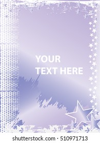 Rock n Roll grunge vector star background with space for text - light purple