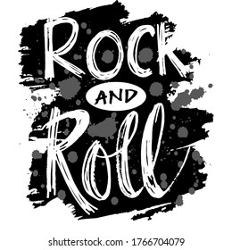 Rock n Roll hand lettering typography print for card, banner, t-shirt, poster.