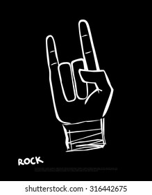 Rock n roll hand sign vector illustration