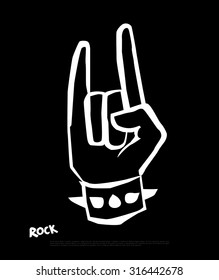 Rock n roll hand sign vector illustration