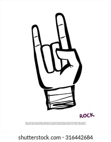 Rock n roll hand sign vector illustration