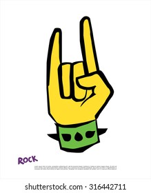 Rock n roll hand sign vector illustration