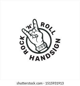 rock n roll handsign, Rockstar handsign, rock handsign logo cartoon illustration for leaflet, poster, or tshirt design