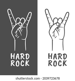 Rock n roll or Heavy metal hand gesture. Two fingers up. Rock hand gesture. Horn