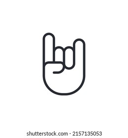 Rock n roll icon. Heavy metal hand gesture. Two fingers up. Rock and roll hand gesture. Rock n roll sign. Thumb up. Symbol of peace. Freedom symbol. Peace and love. Pacifism symbol. Hand gesture. 