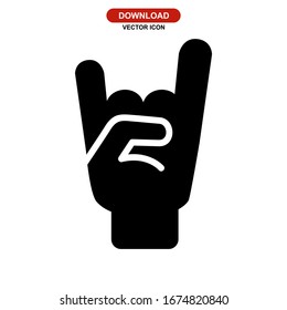 rock n roll icon or logo isolated sign symbol vector illustration - high quality black style vector icons
