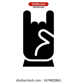 rock n roll icon or logo isolated sign symbol vector illustration - high quality black style vector icons
