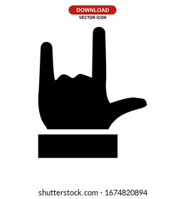rock n roll icon or logo isolated sign symbol vector illustration - high quality black style vector icons
