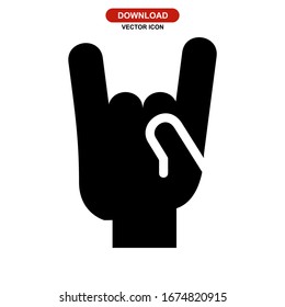 rock n roll icon or logo isolated sign symbol vector illustration - high quality black style vector icons
