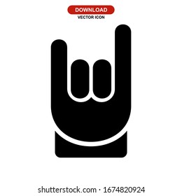 rock n roll icon or logo isolated sign symbol vector illustration - high quality black style vector icons
