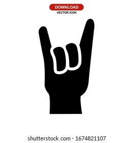 rock n roll icon or logo isolated sign symbol vector illustration - high quality black style vector icons
