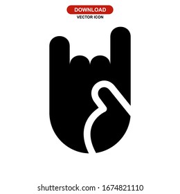 rock n roll icon or logo isolated sign symbol vector illustration - high quality black style vector icons

