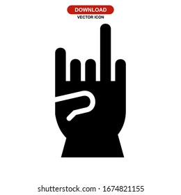 rock n roll icon or logo isolated sign symbol vector illustration - high quality black style vector icons
