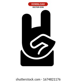 rock n roll icon or logo isolated sign symbol vector illustration - high quality black style vector icons
