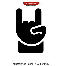 rock n roll icon or logo isolated sign symbol vector illustration - high quality black style vector icons
