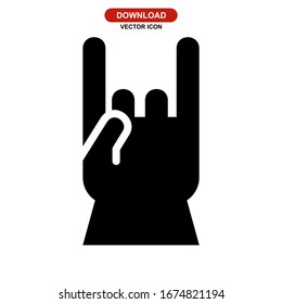 rock n roll icon or logo isolated sign symbol vector illustration - high quality black style vector icons
