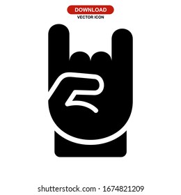 rock n roll icon or logo isolated sign symbol vector illustration - high quality black style vector icons
