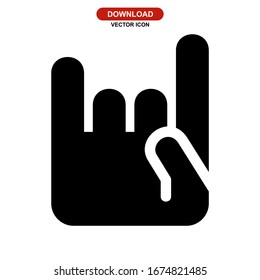 rock n roll icon or logo isolated sign symbol vector illustration - high quality black style vector icons
