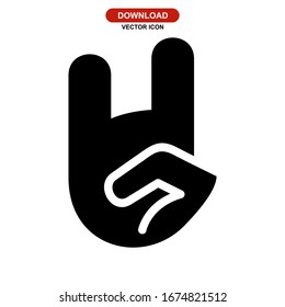 rock n roll icon or logo isolated sign symbol vector illustration - high quality black style vector icons
