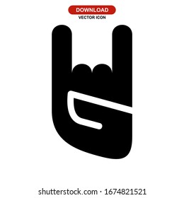 rock n roll icon or logo isolated sign symbol vector illustration - high quality black style vector icons
