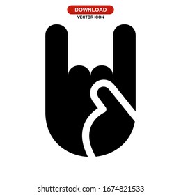 rock n roll icon or logo isolated sign symbol vector illustration - high quality black style vector icons
