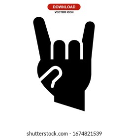 rock n roll icon or logo isolated sign symbol vector illustration - high quality black style vector icons
