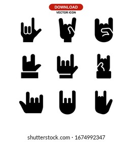 rock n roll icon or logo isolated sign symbol vector illustration - Collection of high quality black style vector icons
