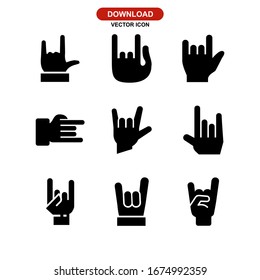 Icono de rock n roll o logotipo símbolo de signo aislado ilustración vectorial - Colección de iconos vectoriales de estilo negro de alta calidad
