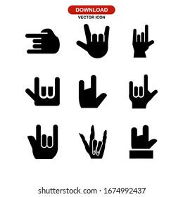 rock n roll icon or logo isolated sign symbol vector illustration - Collection of high quality black style vector icons
