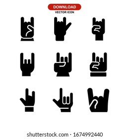 rock n roll icon or logo isolated sign symbol vector illustration - Collection of high quality black style vector icons

