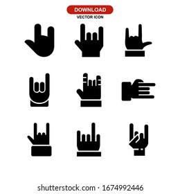 rock n roll icon or logo isolated sign symbol vector illustration - Collection of high quality black style vector icons
