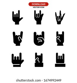 rock n roll icon or logo isolated sign symbol vector illustration - Collection of high quality black style vector icons
