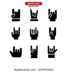 rock n roll icon or logo isolated sign symbol vector illustration - Collection of high quality black style vector icons
