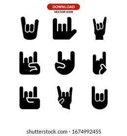 rock n roll icon or logo isolated sign symbol vector illustration - Collection of high quality black style vector icons
