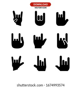 rock n roll icon or logo isolated sign symbol vector illustration - Collection of high quality black style vector icons
